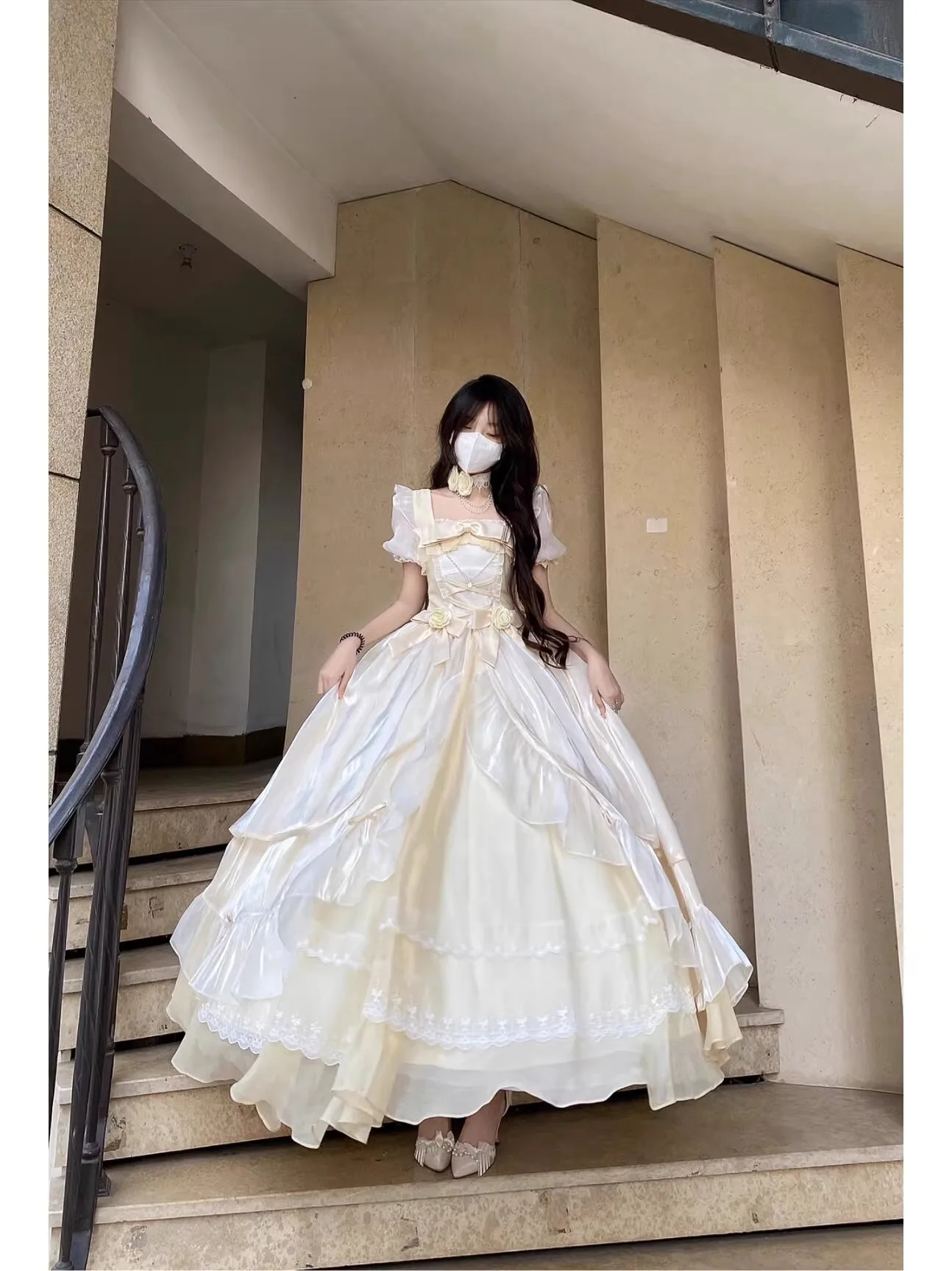 Generate Color Adult Ceremony Dress Big Flower Wedding Lolita Gorgeous Escape Puffy Trailing