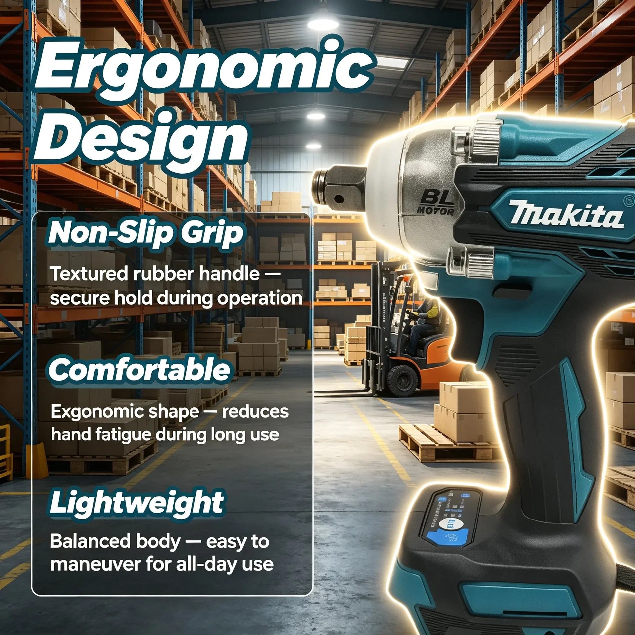 Makita 18V DTW300 Cordless Tire Wrench, 300 N.m Brushless Motor Impact Wrench for Auto Repair & Fastener Removal
