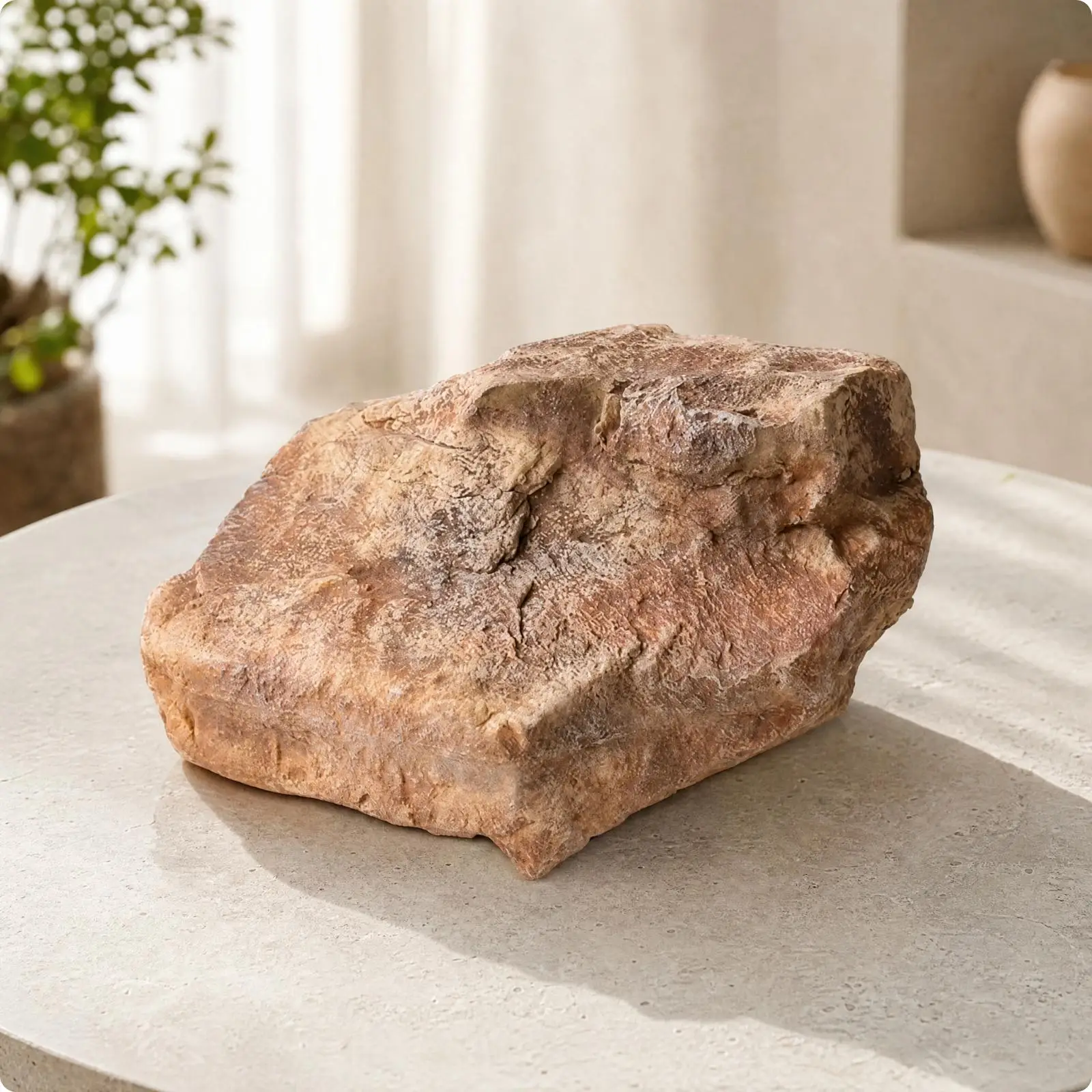 PU Foam Faux Stone Sculpture Irregular Rock Decor for Office Shelf Zen Garden Styling