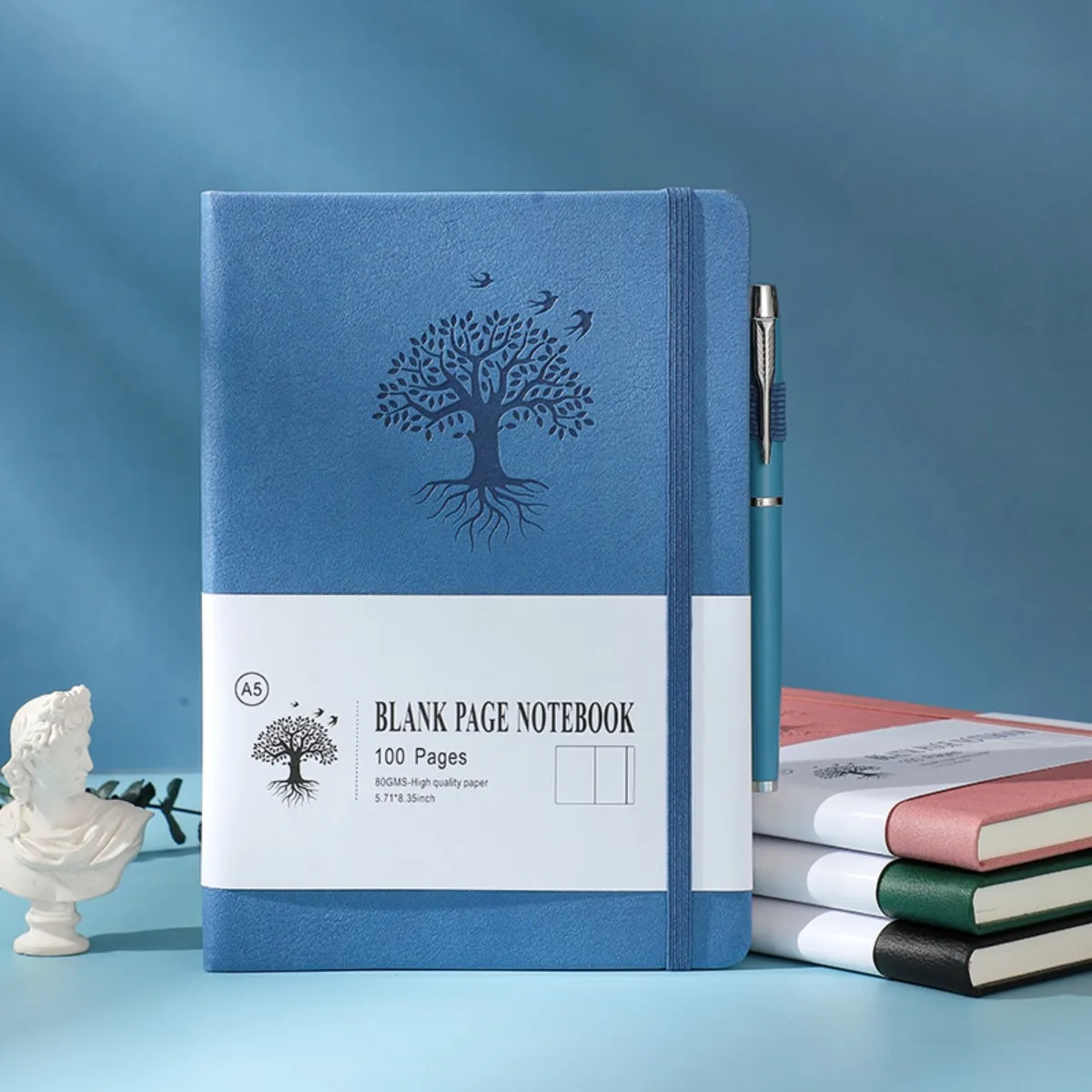 1spc A5 Blank Notebook, Business Notebook, Simple and Thick Diary, High-End and Exquisite Hard Shell Strap, Hand Account Book