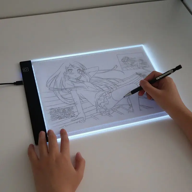 Transparent LED Light Pad for Drawing And Writing Ideal Copy Table for Artists And Students Anime Art Replication Tracing Tool
