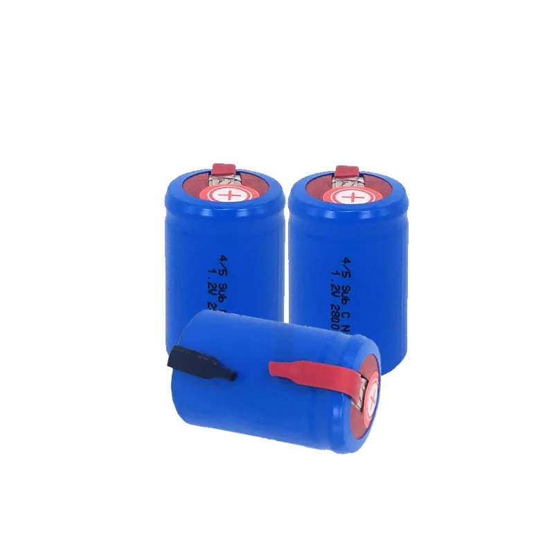 NEW 100% 4/5 SC Sub C Hoge Ontlading 1.2V 2800mAh oplaadbare Ni-Mh Battery Met Lassen Tabs