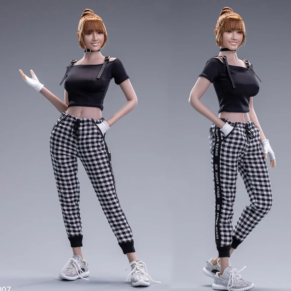 

3STOYS 3S007 1/6 Female Soldier T-shirt Plaid Casual Pants Soldier Clothes Model Fit 12'' Action Figure Body Dolls