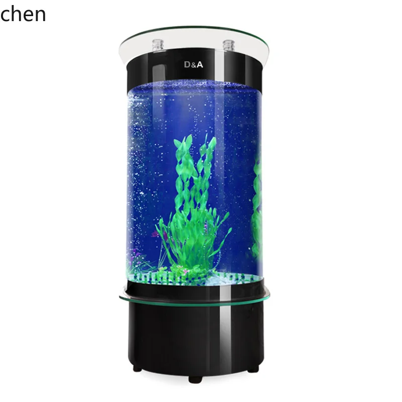ZML bar tank living room next to home TV cabinet ecological back filter ornamental fish aquarium goldfish tank