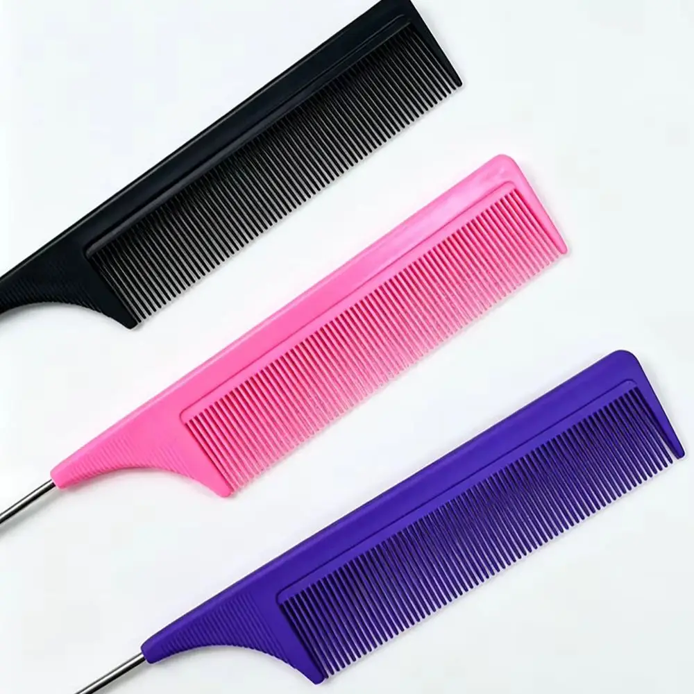 Stainless Steel Pointed Tail Hair Professional Hair Comb Hair Brush Salon Hair Styling Tool Hair Comb Special for Real Hair Wigs