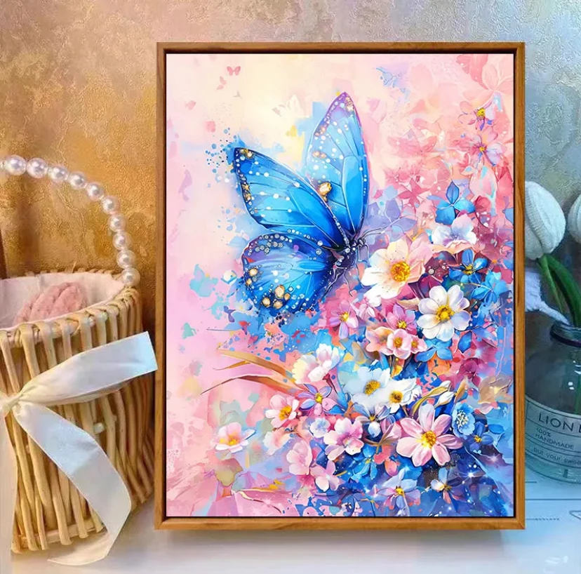 9ct 60x80cm Butterfly Cross Stitch Embroidery DIY Printed Kits Needlework Set Home Decor Crafts New