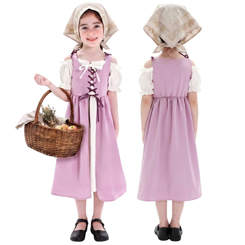 Disfraz de Princesa Medieval Victoriana para Niñas, Vestido de Cuento de Hadas para Halloween, Disfraz de Renacimiento para Niñas