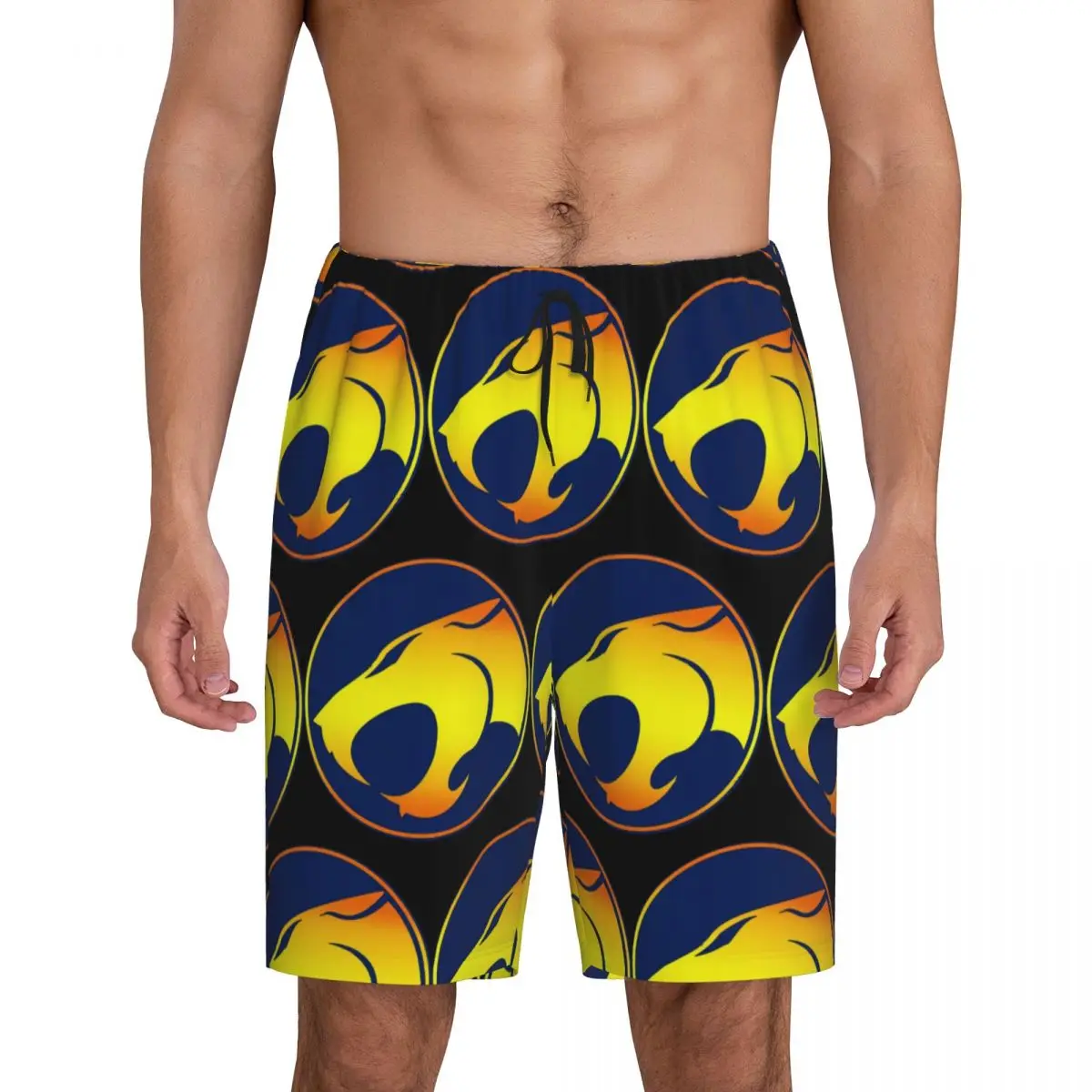 

Классические короткие пижамные штаны Custom Fire Of THUNDERCATS, мужская одежда для сна, шорты для отдыха, штаны для сна