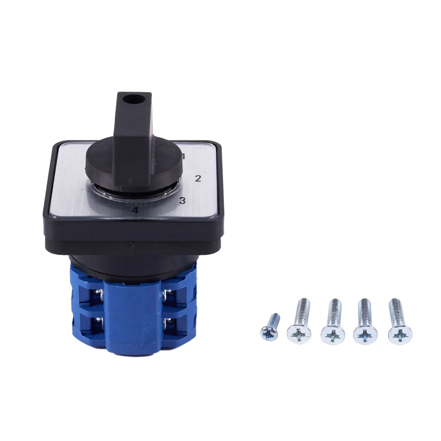 8 Terminals 5 Posities Master Control Roterende Nokkenschakelaar 20a Zwart + Blauw