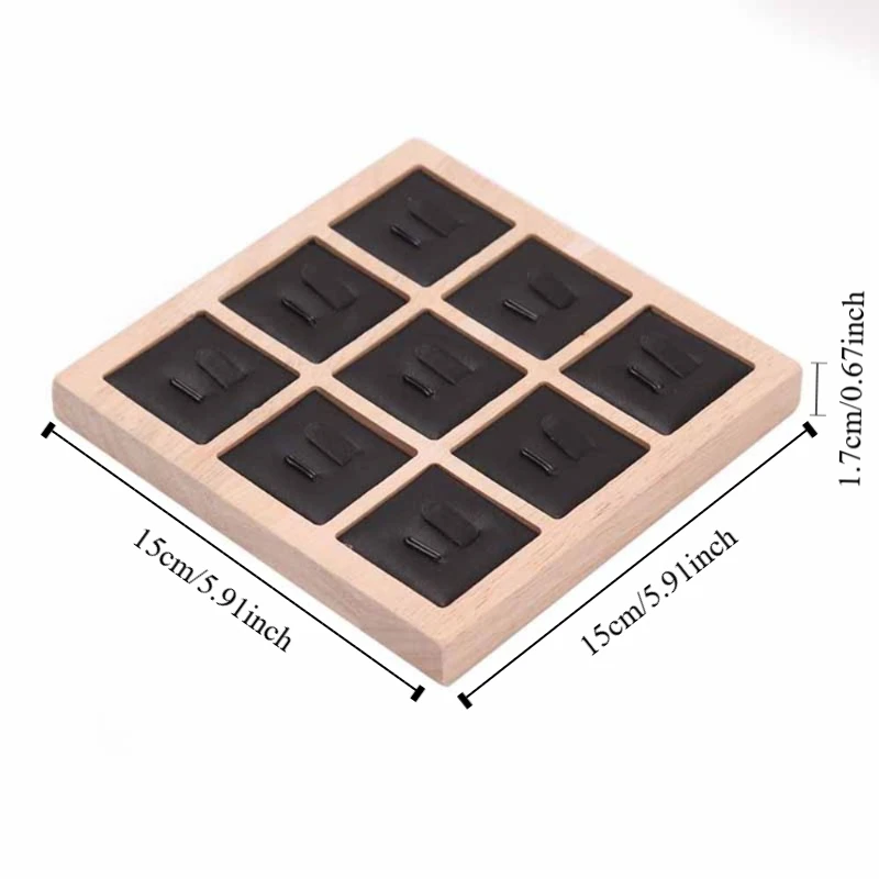 9 Grids Wooden Jewelry Show Props Ring Holder Case Ring Display Rack Earrings Rings Organizer Jewelry Display