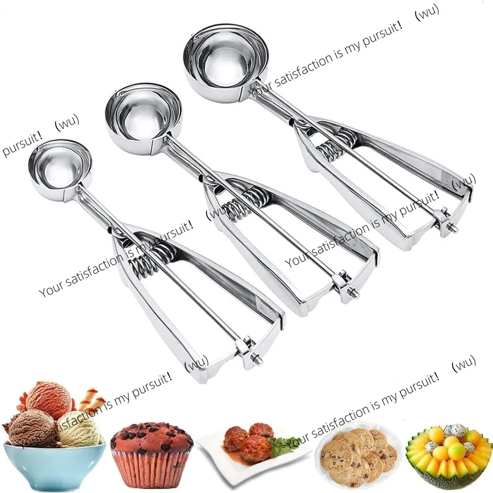 Baking Tools Cookie Dough Scoop Set Stainless Steel Ice Cream Scoop with Trigger Release for Making 4/5/6 Cm Round Pastries