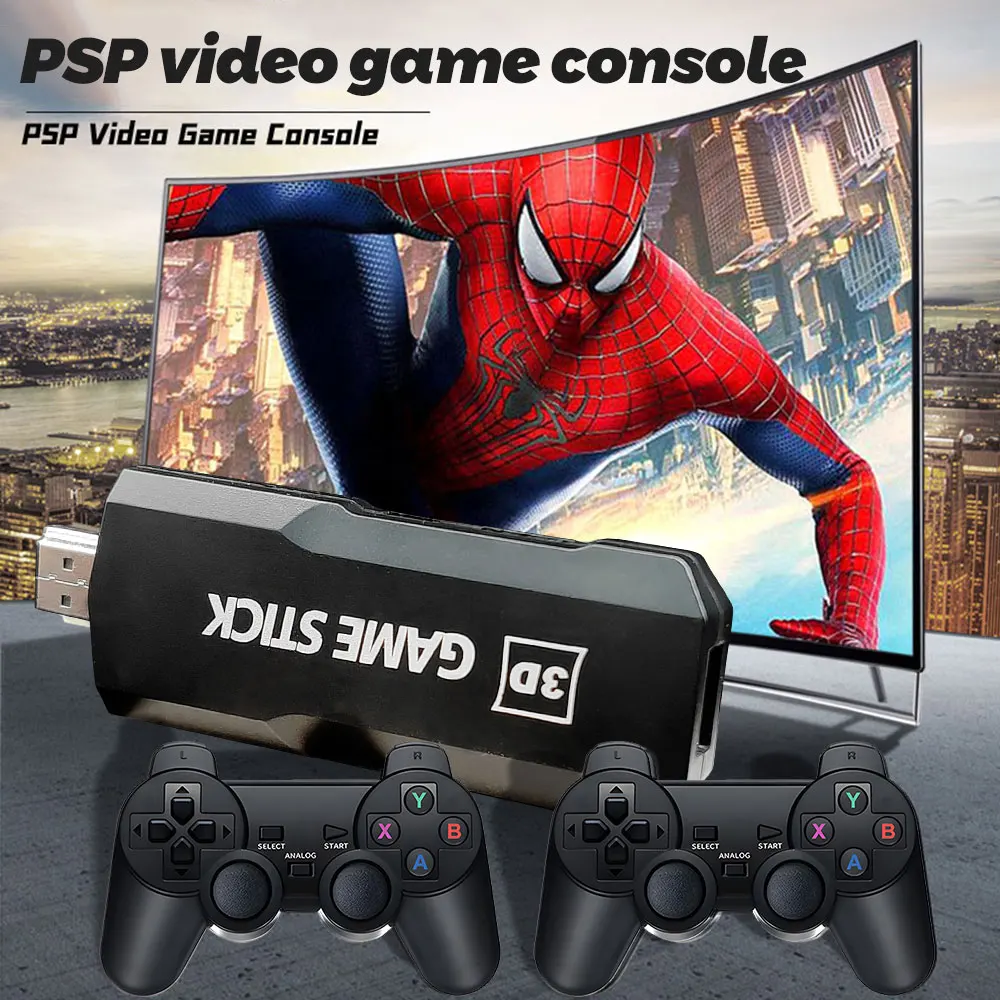 New GD10 Game Stick 128g 4k HD Video Game Console Dual Wireless 2.4g Controller Retro Console 10000+ Game for PSP