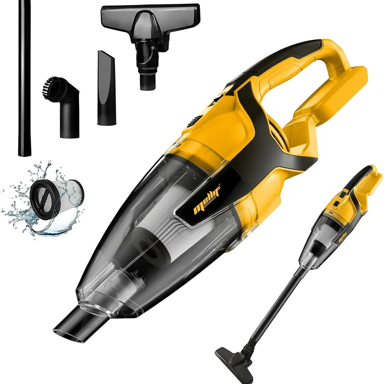 Mellif Cordless Vacuum Cleaner for DeWalt 18V 20V Battery (tool only) Handheld Vacuum for Hardwood Floor Carpet Pet Hair Car