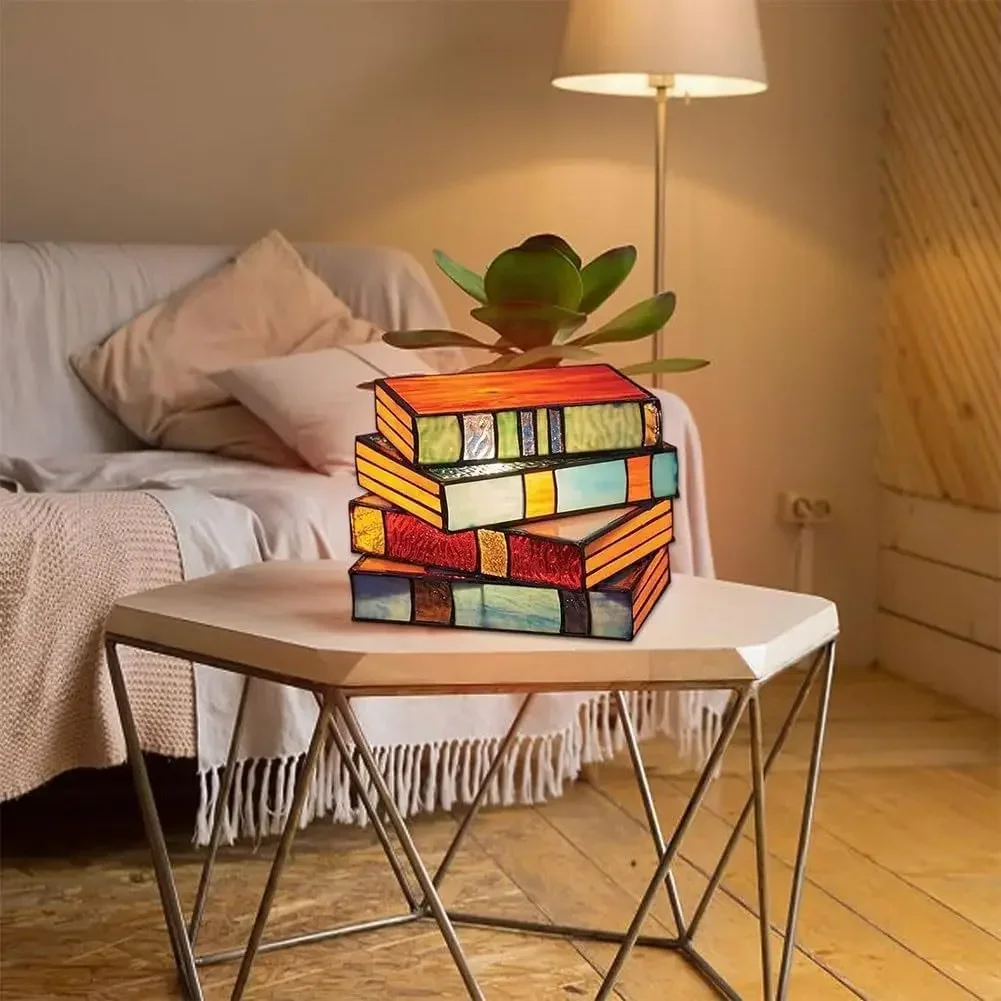 Resin Technology Desktop Decoration Color Stacked Book Lamp Color Book Creative Desk Lamp Decoration Bedside Lamp