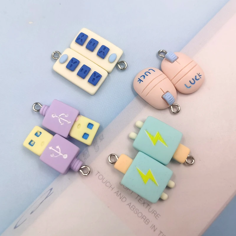 10Pcs Cartoon Tool Mouse Spile Usb Charger Charms Flat Back Necklace Earrings Making DIY Jewelry Resin Pendants C999