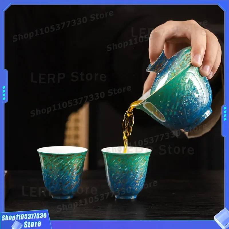 Handmade Snail Lacquer Tea Set Large Cover Bowl Anti Scalding Green Tea Cup High End Intangible Cultural Heritage Gift