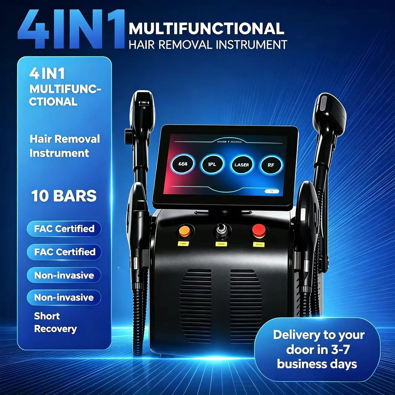 4in1 Ice Platinum Diode Laser Hair Removal Machine 755 808 940 1064nm 4 Wavelength ND YAG Machine Painless Hair Removal