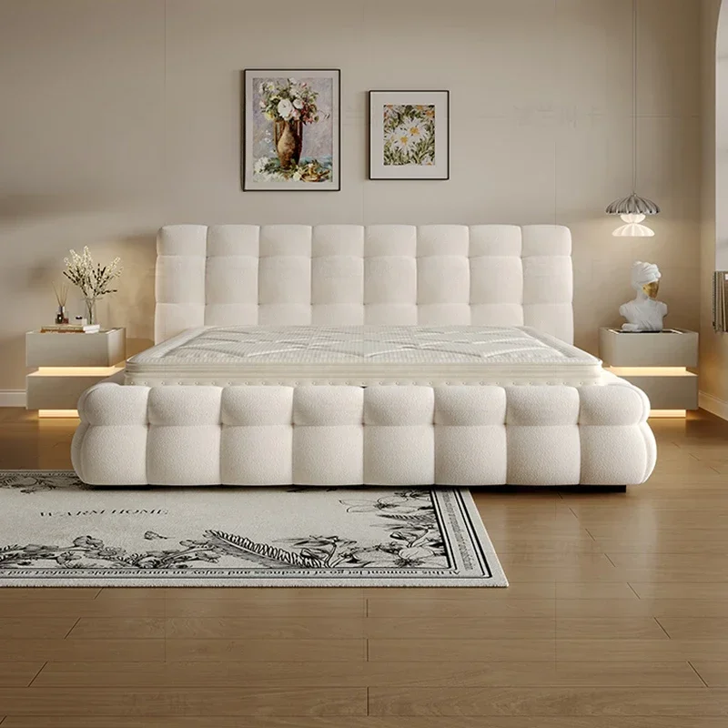 

Дизайнерская мягкая роскошная двуспальная кровать, современный матрас, белая двуспальная кровать для взрослых, двуспальная кровать King Size Loft Lit, 2-местная мебель для спальни