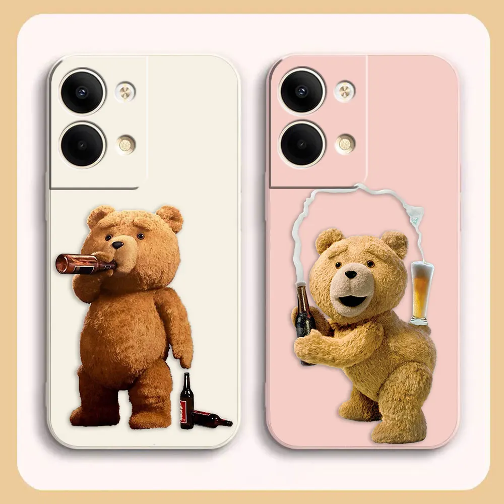 Phone Case For OPPO RENO 8 7 9 6 7SE 5 4 4SE 4 3 4G 5G PRO PLUS Colour Case Cover Funda Cqoue Shell Funny Cartoon T-Teddy B-Bear