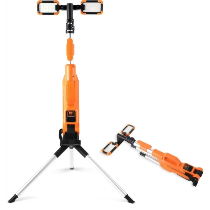 8000LM High Brightness Tripod Work Light, Portable Stand Light for Outdoor Jobsite, Adjustable Mobile Lighting