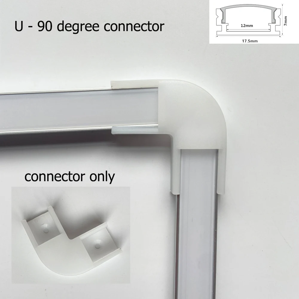 2-35 Stück/Set LED-Aluminiumprofil 0,5m/Stück U/V/W-Form Ecke für 5050 2835 LED-Streifenleuchten Kanalhalterung Weiße/Schwarze Abdeckung – Detail 14