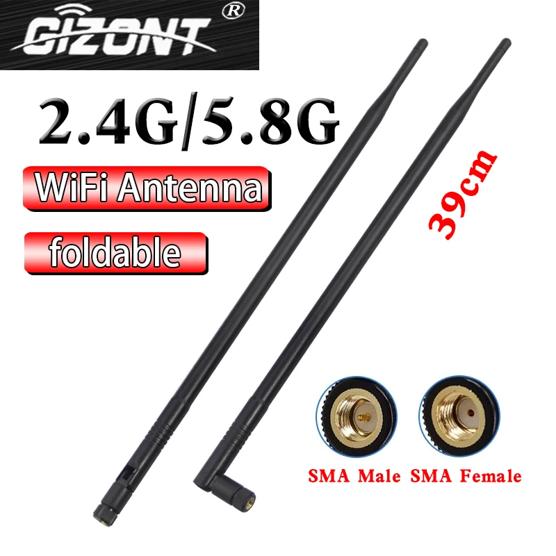 

2.4G 5.8G computer motherboard WiFi Antenna 12dBi High Gain Router RP SMA Male signal enhancement receive Bluetooth glue stick