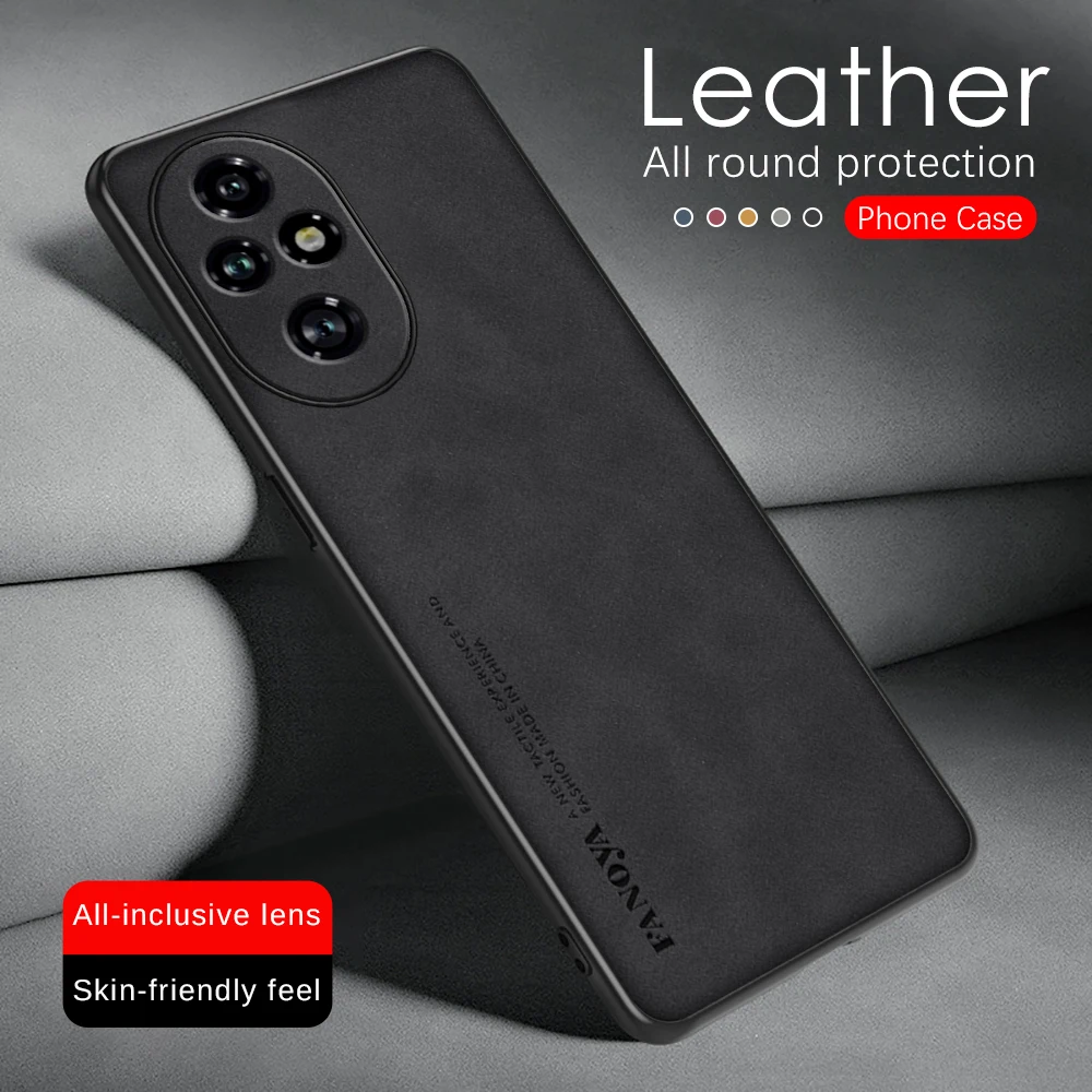 Honor200pro Case Sheepskin Leather Back Cover For Honor 200 Pro 5G TPU Soft Bumper Shockproof Coque Honor200 Honar Honer 200Pro