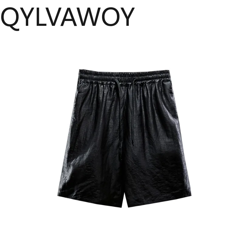 QYLVAWOY 100% Real Mulberry Silk Pants for Man Summer Straight Shorts Thin Mens Pants Loose Ventilate Man Sweatpants Casual