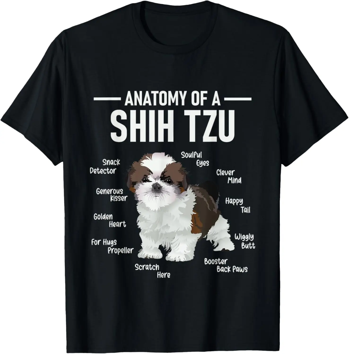 

Anatomy of Shih Tzu Animal Dog Breeder Canine Lover T-Shirt Regular Short Sleeve Tops Fashion O-neck Casual Style Summer Y2k Tee