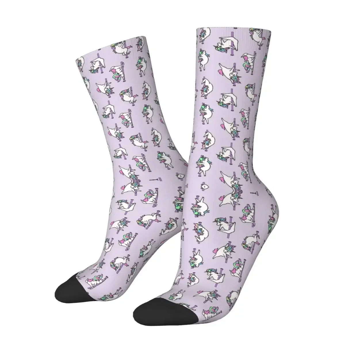 Unicorn Pole Dancing Club Socks Harajuku Sweat Absorbing Stockings All Season Long Socks for Man's Woman's Birthday Present