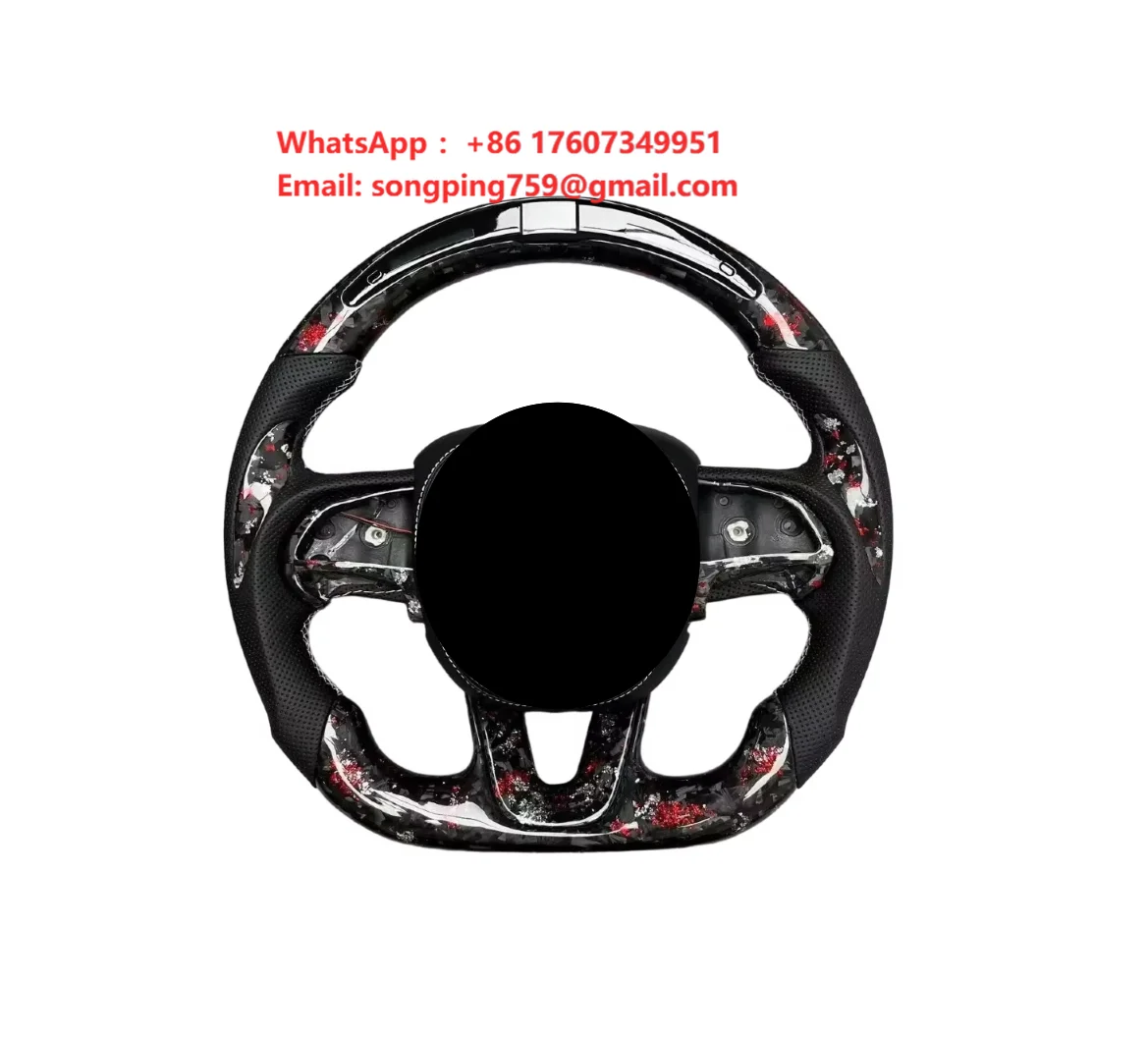 Professional Custom Made for dodge Charger Carbon Fiber Steering Wheel with Led for dodge Charger Custom Steering Wheel