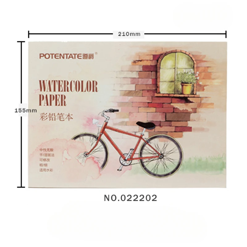 A5/A6 12 vellen 300gsm aquarel schetsboek voor beginners, kleurpotlood schetsen, tekenen, schilderen, handboek, papier, kunstbenodigdheden