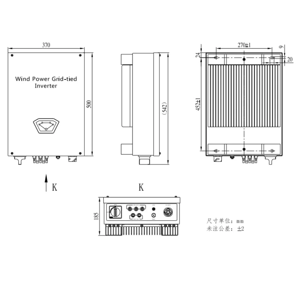 Wind Power On Grid Inverter Outputs 220V 230V 380V AC Suitable For Three-Phase 120V 220V 380V Wind Turbines And Generators