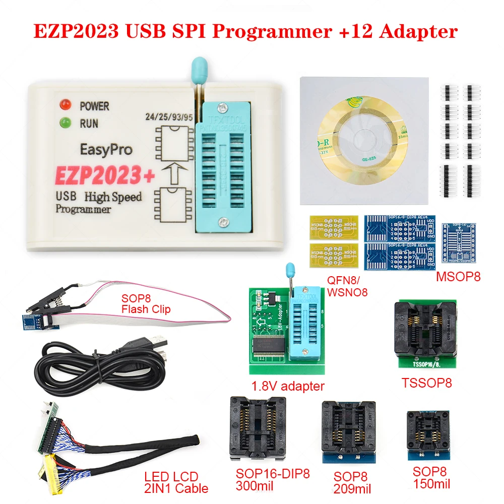 2024 Original EZP2023 High Speed USB SPI Programmer EZP 2023 Support 24 25 93 95 EEPROM 25 Flash BIOS Chip PK EZP2019