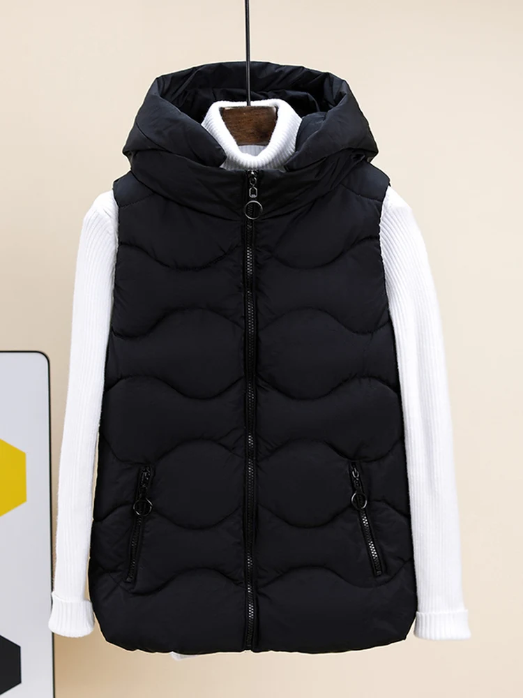 Winter New Fashionable Women's down Cotton Vest Warm Loose Short Style Versatile Cotton Jacket Commute Style Strong Heating