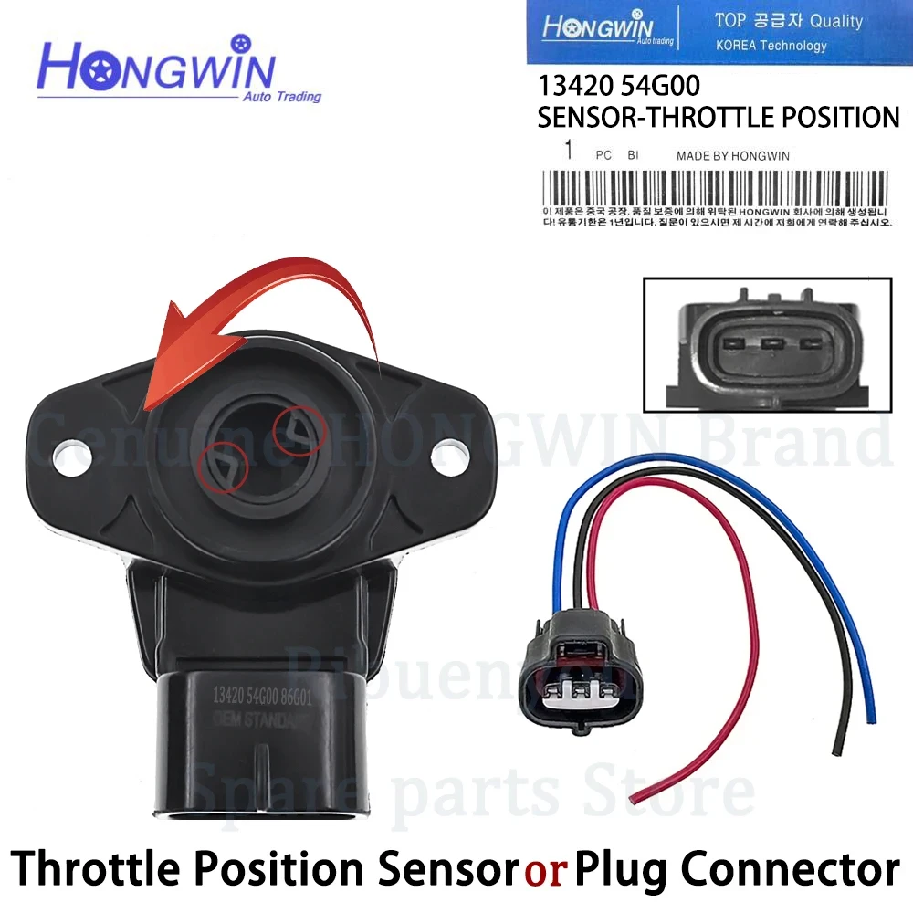

13420 54G00 Throttle Position Sensor & Connector For Suzuki Aerio 2.3L 05-07 Liana 1342054G01 1342054G00 13420-54G01