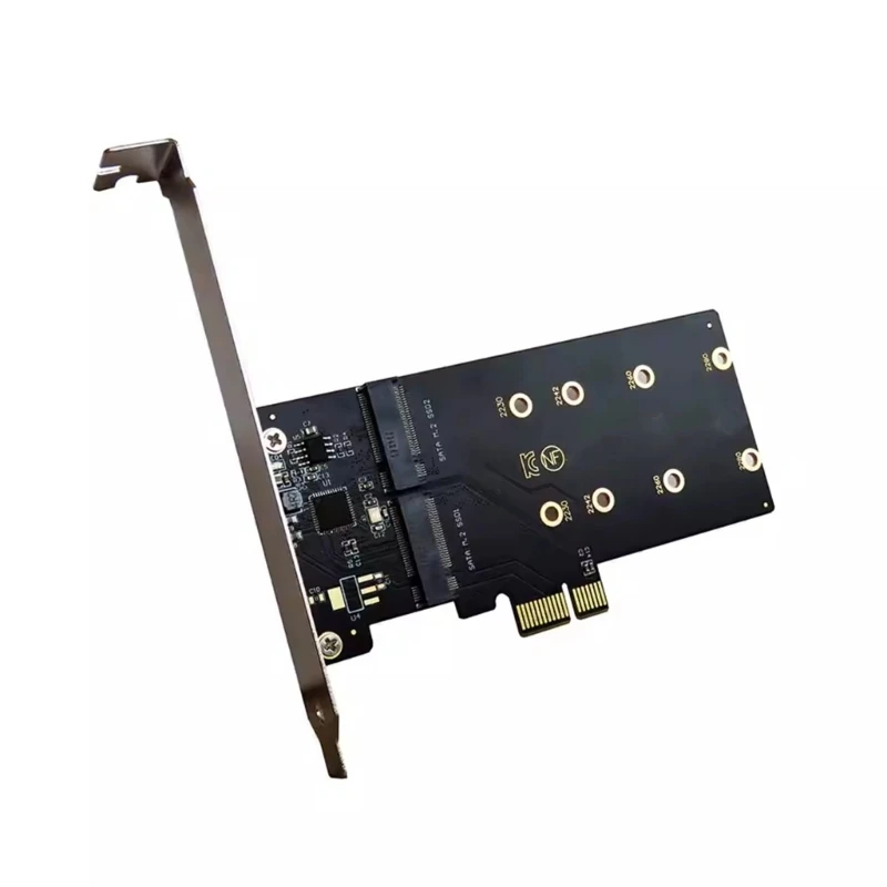 PCIE to 2 Port M.2 NGFF SSDs Adapter PCIE Expansion Card Controller Card Adapter 601B