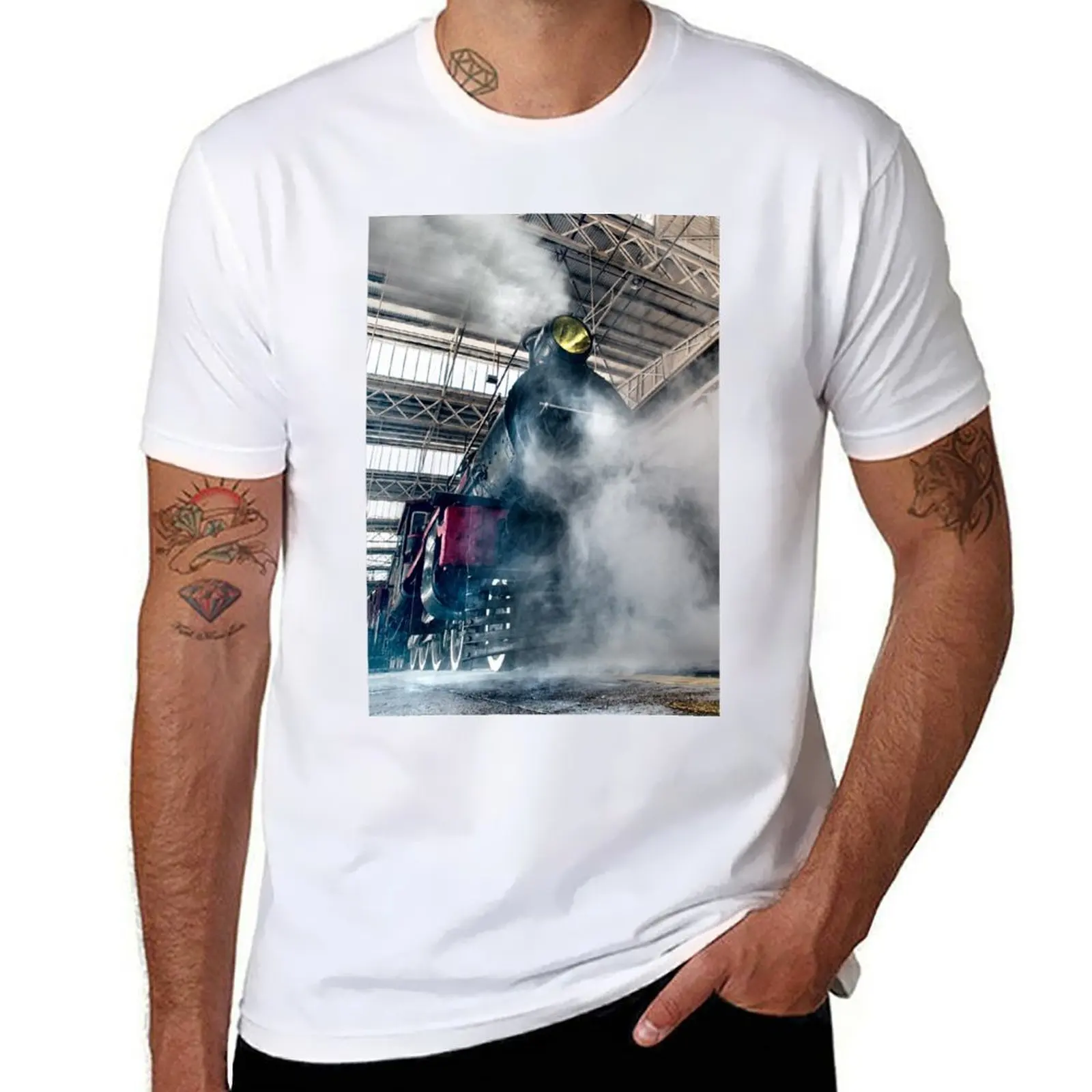 

Steam Locomotive T-Shirt man t shirts for men t shirts for man slim fit T-Shirt
