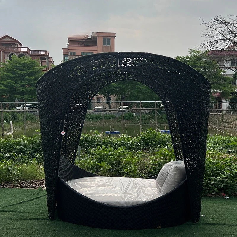 

Кровать для отдыха на открытом воздухе Круглая кровать из ротанга Балкон под открытым небом Интернет-бассейн со знаменитостями B & B Открытый двор Солнцезащитный диван