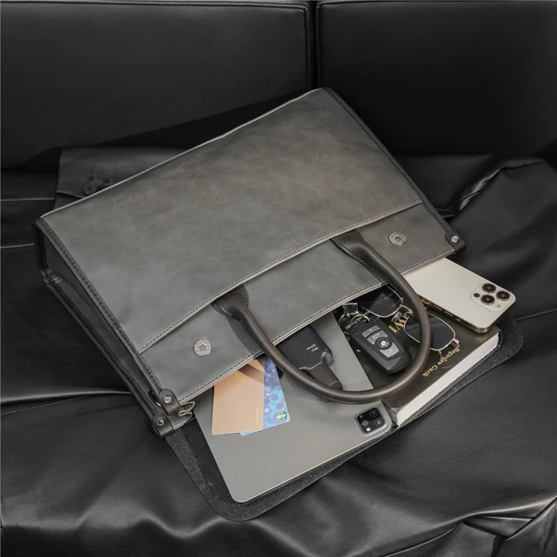 Large Capacity Handbag Briefcase Retro Men's Shoulder Bag Crossbody