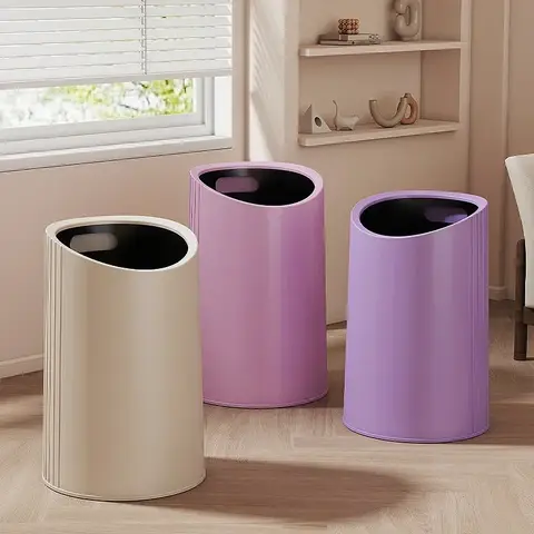 8/12LLidless Wastebasket Portable Handheld Recycle Bin Plastic Kitchen Garbage Cube Home Bathroom Living Room Rotundity WasteBin