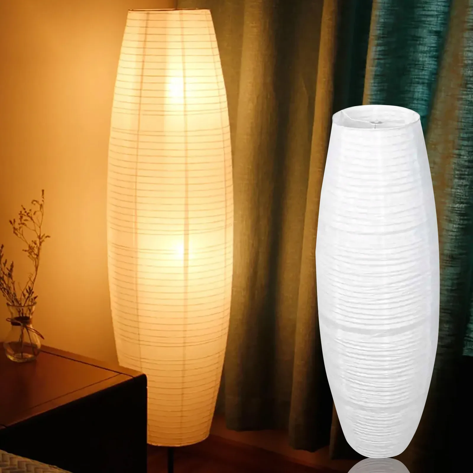 1pc Bedside Paper Lamp Shade Corner Standing Lamp Shade Floor Lamp Cover Decorative Lampshade Warm Led Paper Vertical Lampshade