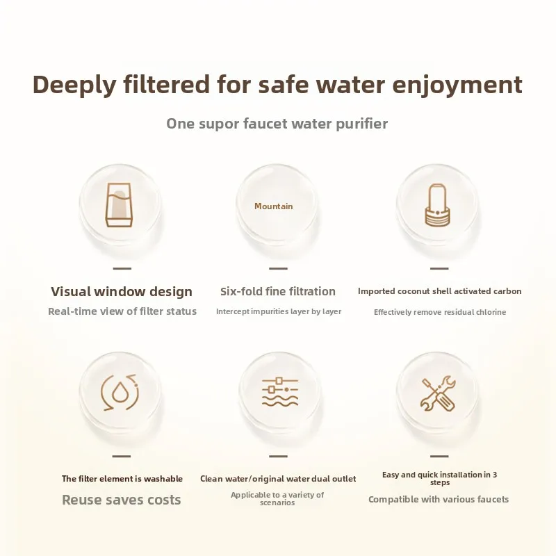 Water purifier faucet filter household non-direct drinking kitchen universal ultrafiltration water purification filter