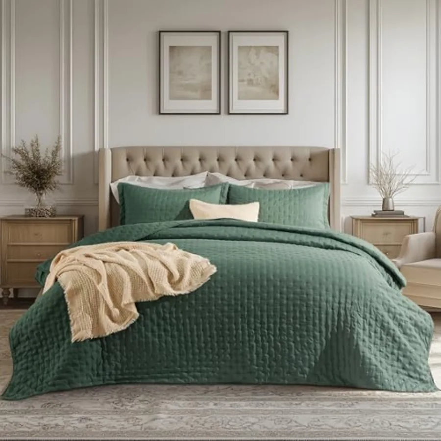 

Покрывало Kinlt - D en Bedspread KinSize и легкое одеяло Modern Coverlet с узором клевера, ультрамягкое, всесезонное, 152 x 244 см