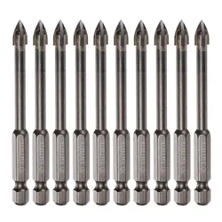 10pcs 3mm 4mm 5mm 6mm 7mm 8mm Titanium Masonry Drill Bit Triangle Drill Bit With Hex Shank