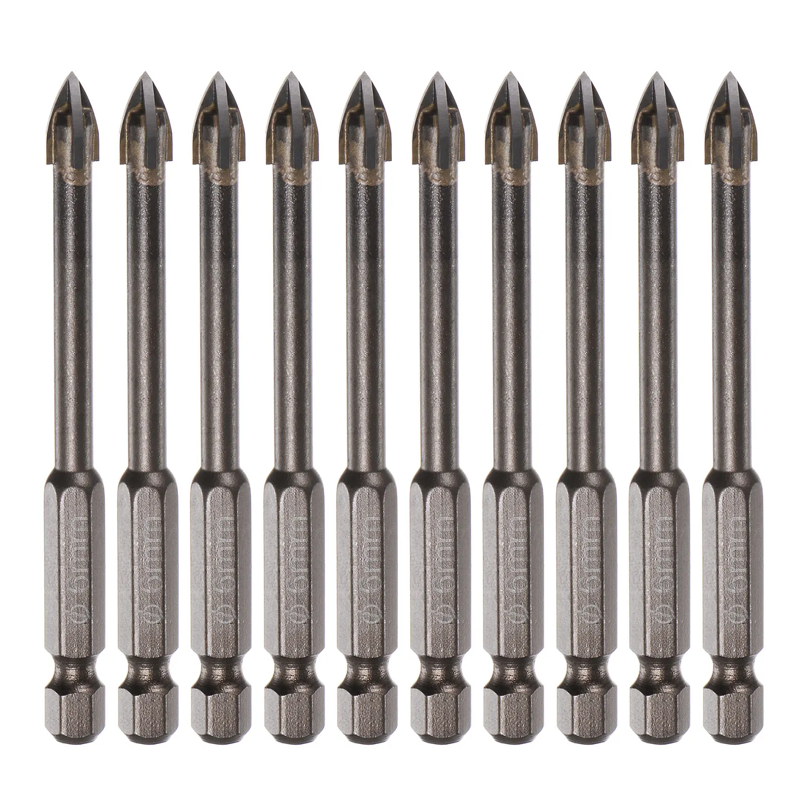 10 szt. 3mm 4mm 5mm 6mm 7mm 8mm tytanowe wiertło do muru wiertło trójkątne z chwytem sześciokątnym