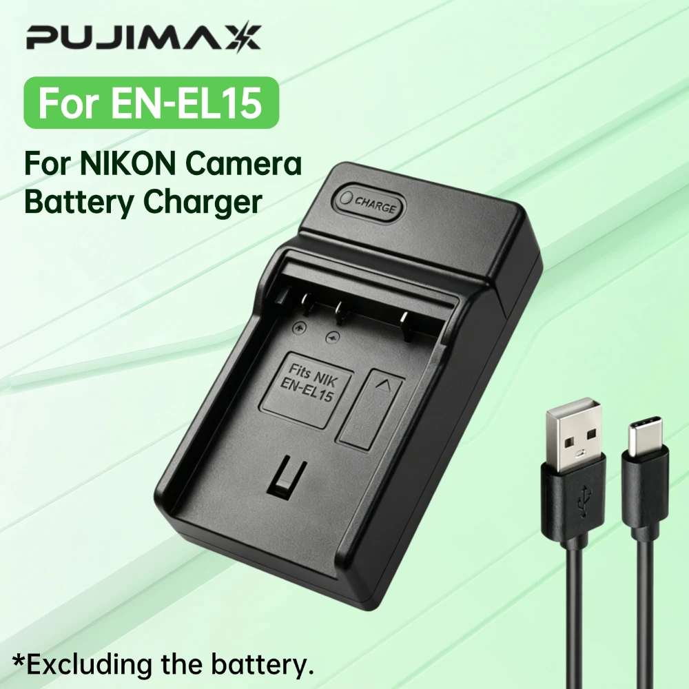 PUJIMAX EN-EL15 Battery Charger for EL15A For Nikon Z6 Z7 D750 D850 D7000 D7100 D7200 D7500 D500 D600 D610 D780 D800 D800e MH25