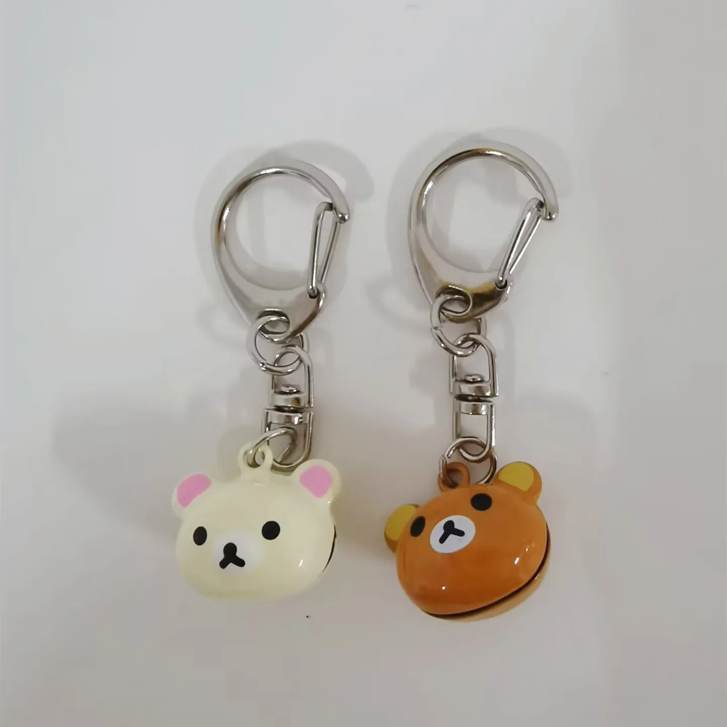 New Cute Rilakkuma Korilakkuma Bear Mascot Bell Keychain Mini Kawaii Cartoon Anime Key Chain Ring Keyholder Kids Toy Gifts