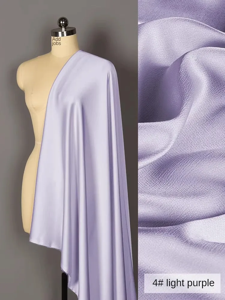 Summer Glossy Bubble Satin Fabric By The Meter for Shirts Hanfu Skirts Sewing Thin High-grade Plain Cloth Breathable Drape Silky