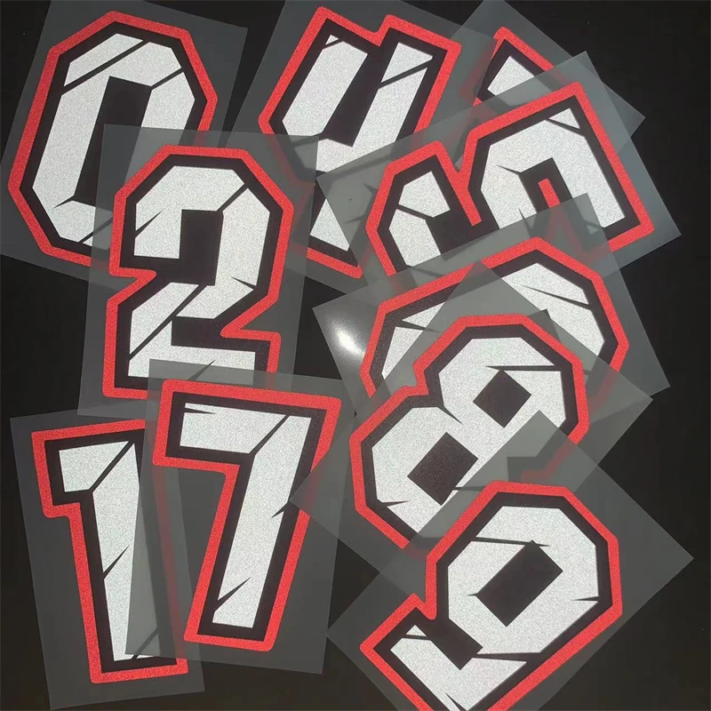 Racing Numbers Decorative Stickers Car Racing Motorcycle Head Stickers DIY Reflective Waterproof Sticker 0123456789 Decals Refit